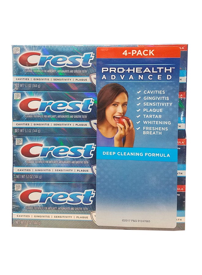 Pack Of 4 Pro-Health Advanced Deep Cleaning Toothpaste White