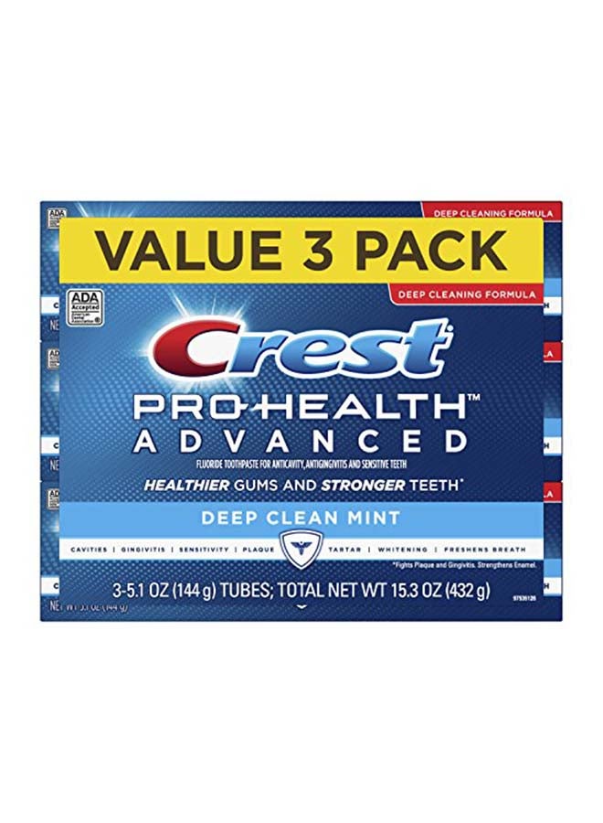 Pack Of 3 Pro Health Advanced Deep Clean Toothpaste White