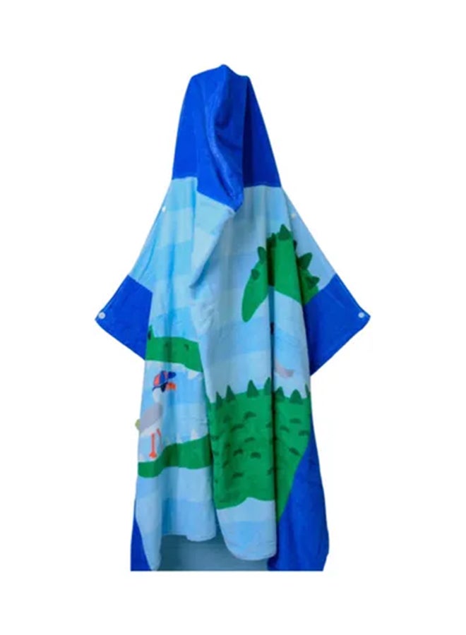 Crocodile Printed Hooded Cotton Towel Multicolour 127x76cm