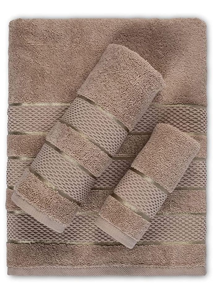 Safi Plus 6 Piece Turkısh Cotton Super Soft Towel Set Pink