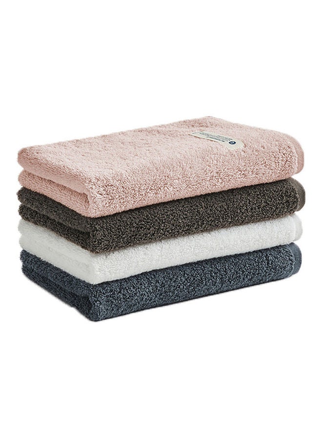 4-Piece Cotton Face Towel Set Multicolour 4x 34 X 74cm