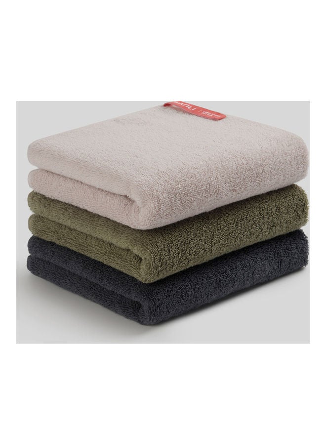 4-Piece Cotton Face Towel Set Multicolour 4x 34 X 74cm
