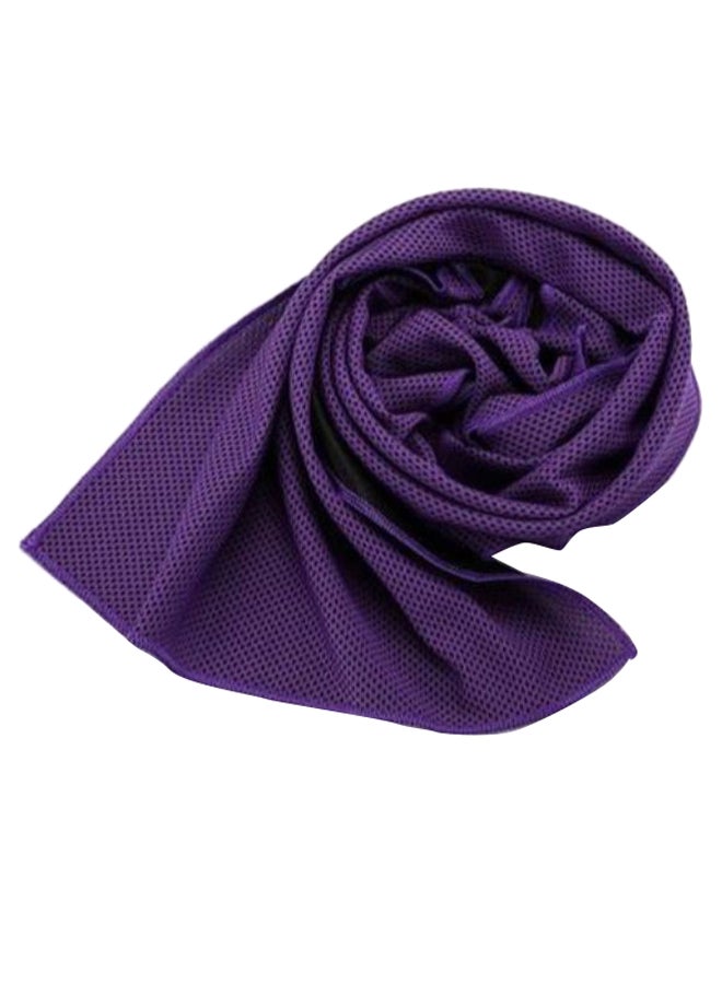 Polka Dot Pattern Hand Towel Purple/Black 88 x 33cm