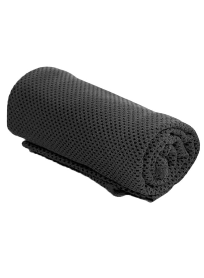 Polka Dot Pattern Hand Towel Dark Grey/Black 88 x 33cm