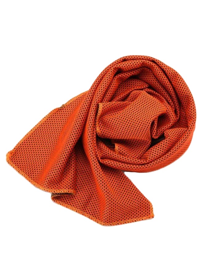 Polka Dot Pattern Hand Towel Orange/Black 88 x 33cm