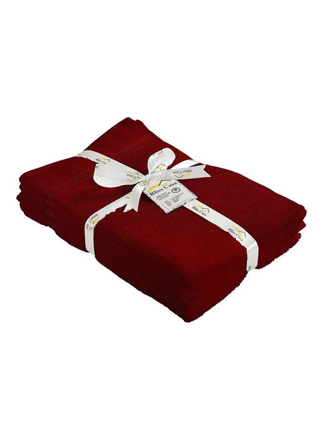 Bliss Casa 4-Piece Hand Towels, 100% Combed Cotton 550 GSM Superior Quality, Quick Dry Highly Absorbent Thick Soft Hotel Towles for Bath And Spa Bathroom Hand Towel Set Burgundy 40x70cm Burgundy 40x70cm