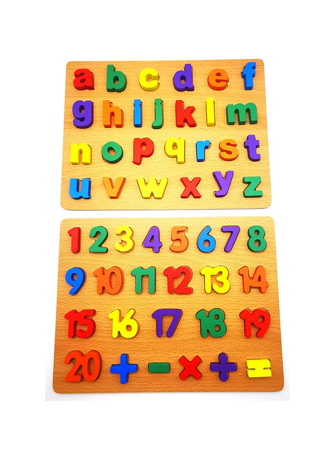 Wooden Number/Alphabet Puzzle Board For Toddlers Educational Early Learning Toys 30 x 23cm