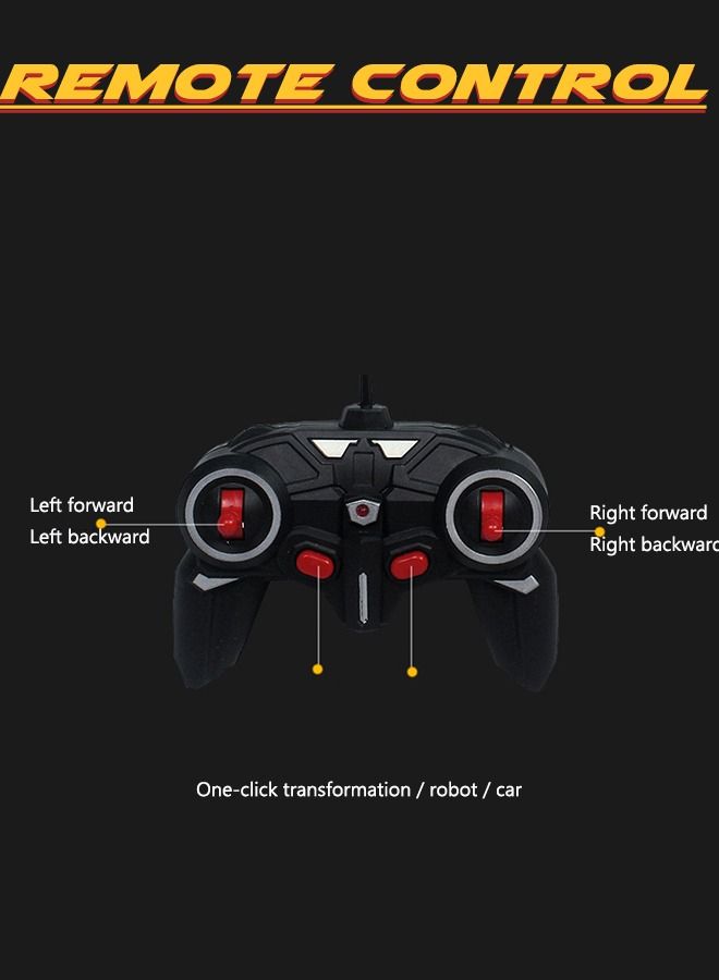 GROIC Remote Control Transform Toy with Lights Deformation Rechargeable Rotating Stunt Race Car for Kids