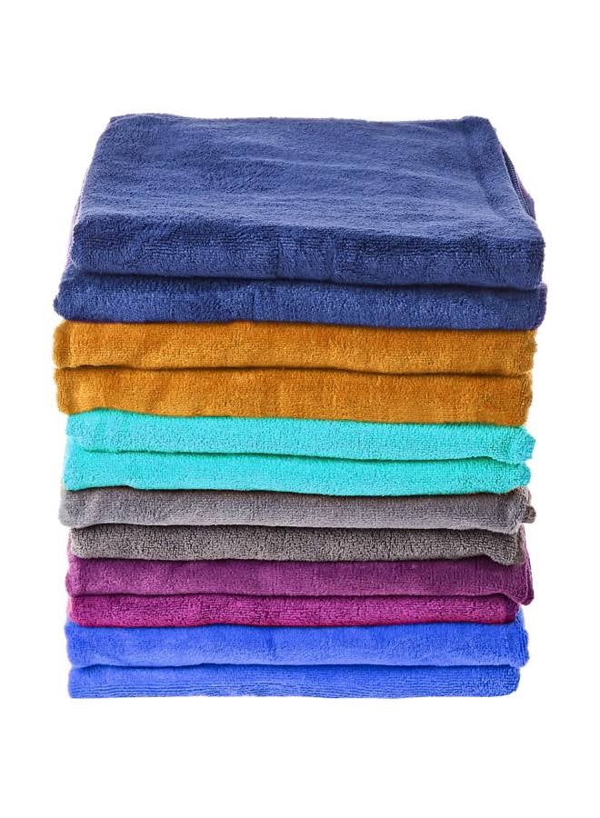 12-Piece Ultra Soft Microfiber Bath Towel Set Multicolour 70 x 140cm
