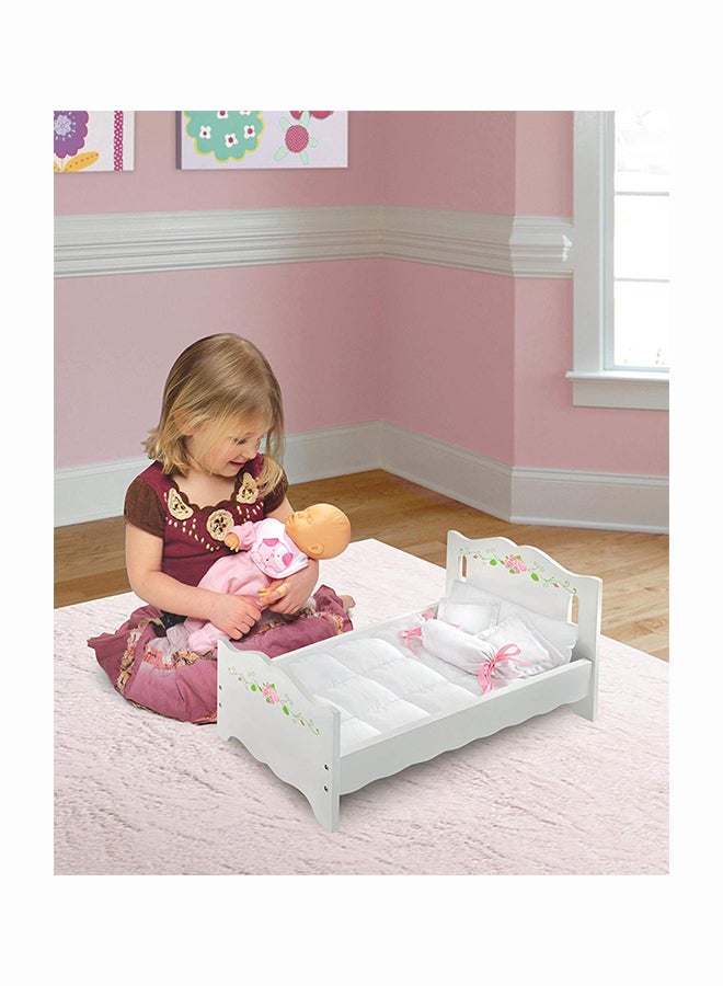 4-Piece Pillows Doll Bed With Removable Padded Blanket