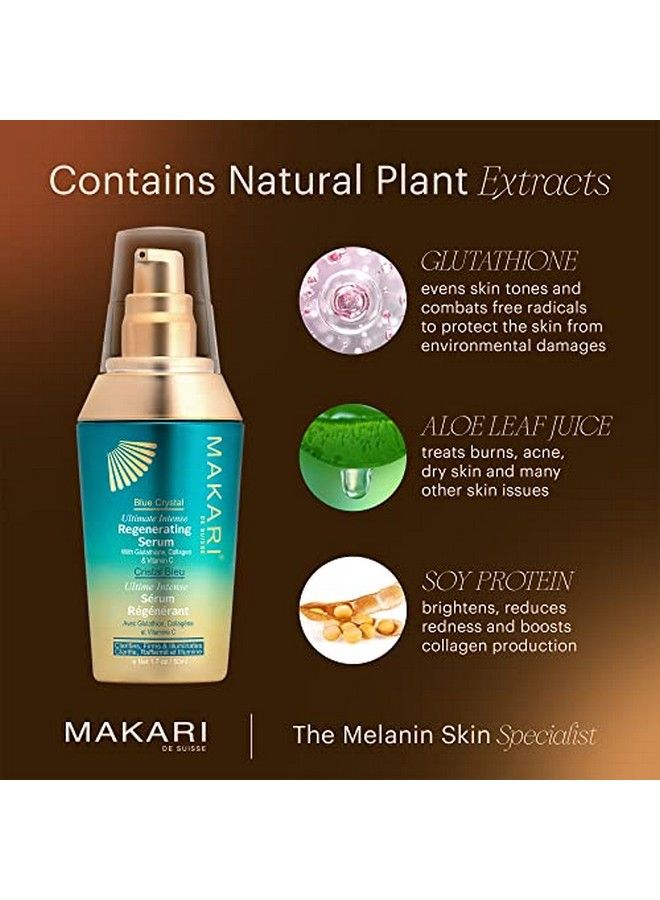 Ultimate Intense Blue Crystal Regenerating Serum 50 Ml | Antiaging Serum For Face And Body | Hydrating Skin Brightening Serum | Skin Care Product With Glutathione Collagen And Vitamin C