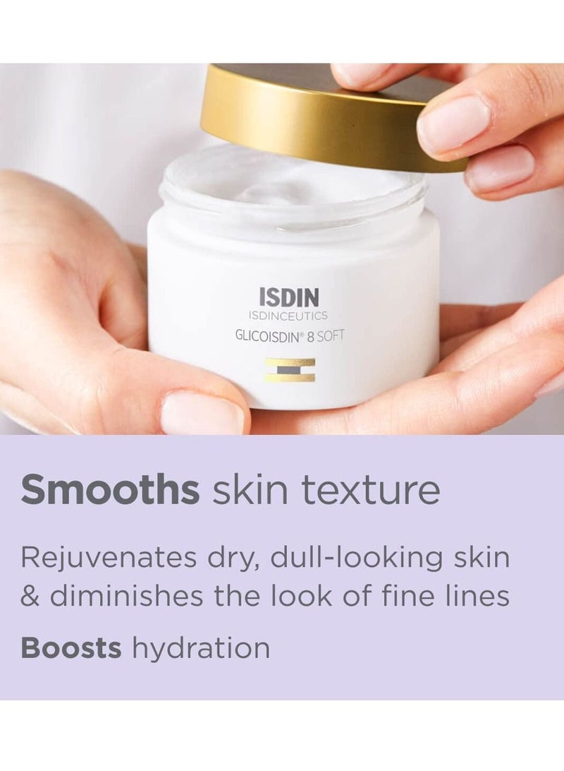 ISDIN Isdinceutics Glicoisdin 8 Soft Exfoliating and Renewing Glycolic Acid Face Cream for All Skin Types