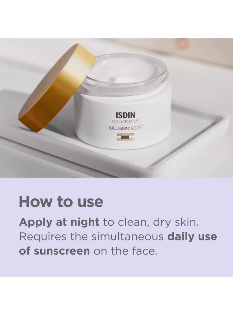 ISDIN Isdinceutics Glicoisdin 8 Soft Exfoliating and Renewing Glycolic Acid Face Cream for All Skin Types