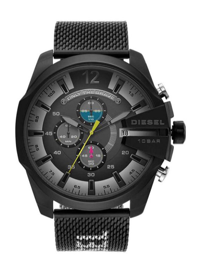 Men's Mega Chief Round Shape Stainless Steel Chronograph Wrist Watch 51 mm - Black - DZ4514