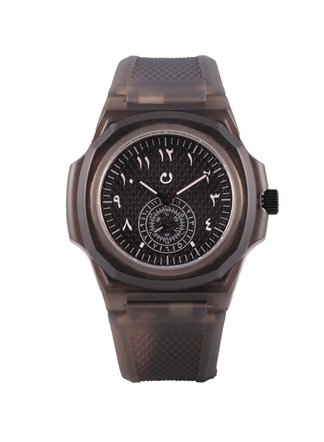 unisex Rubber Analog Wrist Watch
 TCA5 - 43 mm - Black/Brown