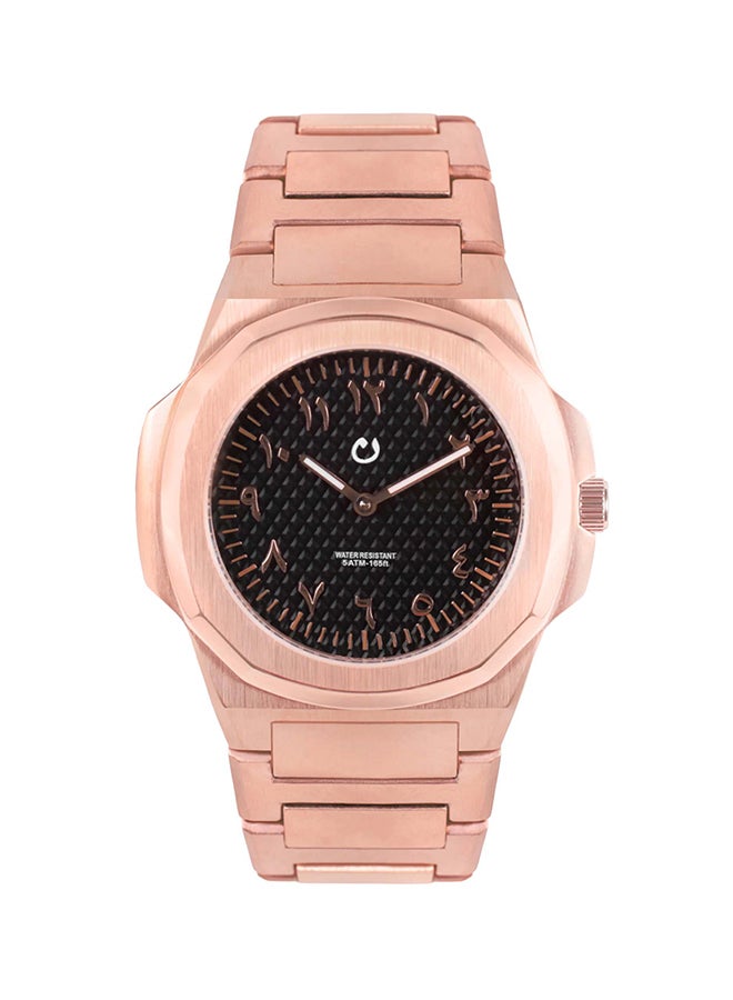unisex Stainless Steel Analog Wrist Watch - 43 mm - Rose Gold