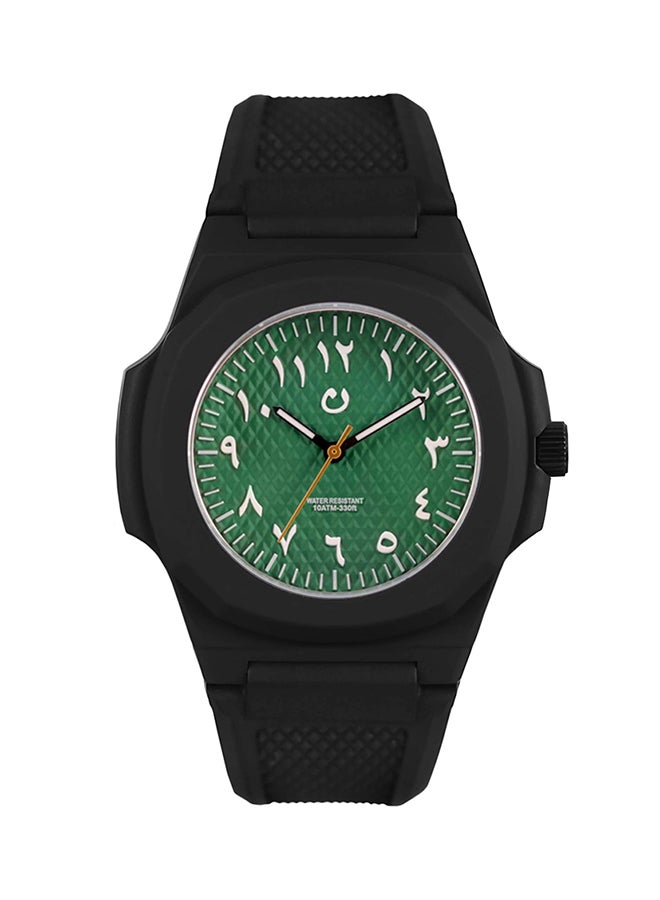Rubber Analog Wrist Watch
 SCA3 - 43 mm - Black