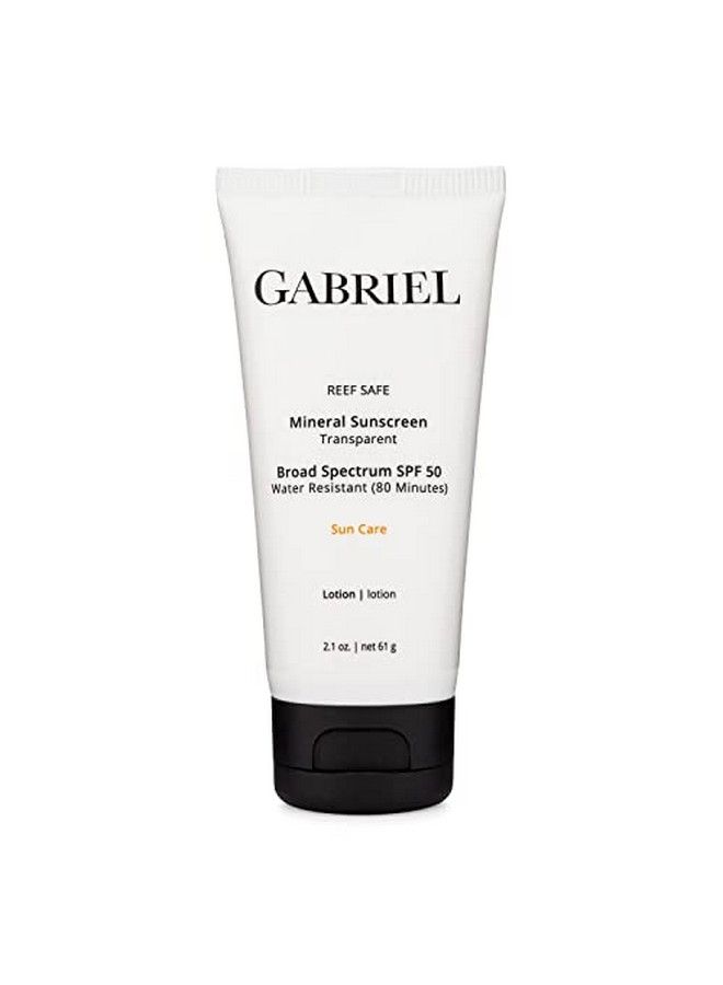Gabriel Spf 50 Sunscreen Face And Body Lotion | Reef Safe (Octinoxate & Oxybenzone Free) | Clear Mineralbased Zinc Oxide Weightless Formula | Broadspectrum | Water Resistant 2.1 Oz