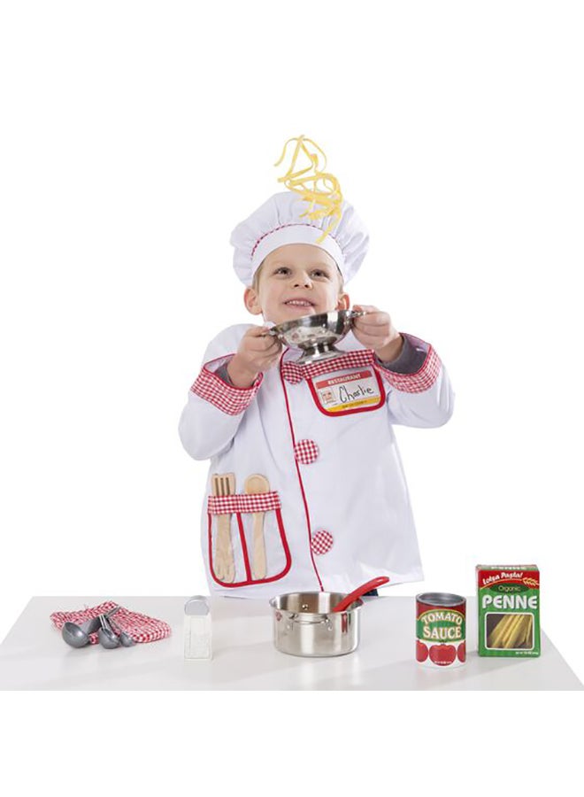 Melissa & Doug Let’s Play House – Stainless Steel Pots & Pans Play Set – Pretend Kitchen Accessories with Utensils & Rack – Realistic Toy Cookware for Kids Ages 3+ | MD4265