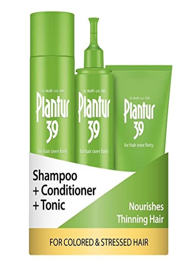 39 Stressed Hair 3Step System PhytoCaffeine Shampoo, Conditioner, Tonic For Colored, Stressed Hair