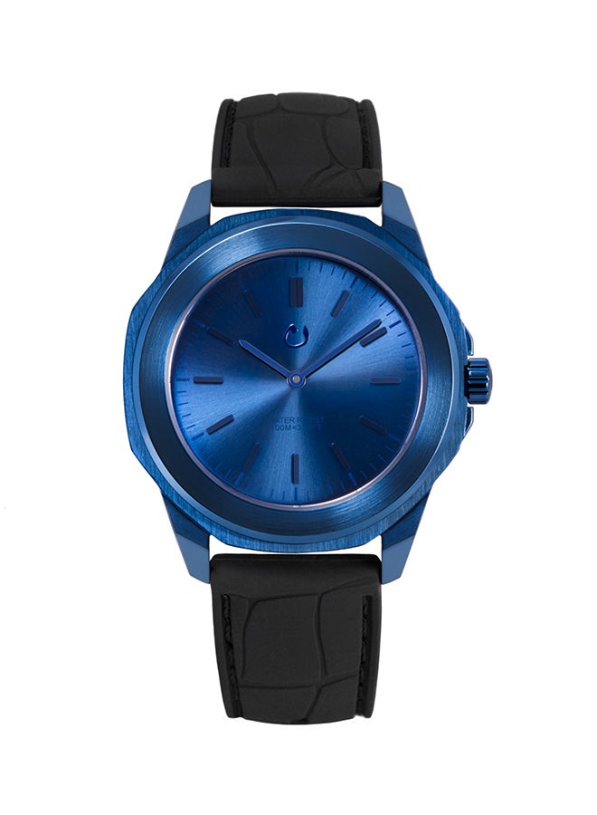 unisex Hexagonal Analog Wrist Watch Quade01 - 43 mm - Black