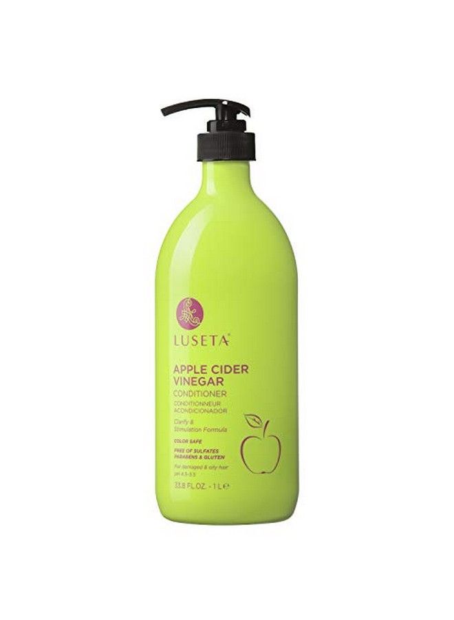 Luseta Apple Cider Vinegar Conditioner For Damaged And Oily Hair Infused With Pyrus Malus For Clarify & Stimulation Sulfate Free Paraben Free 33.8Oz