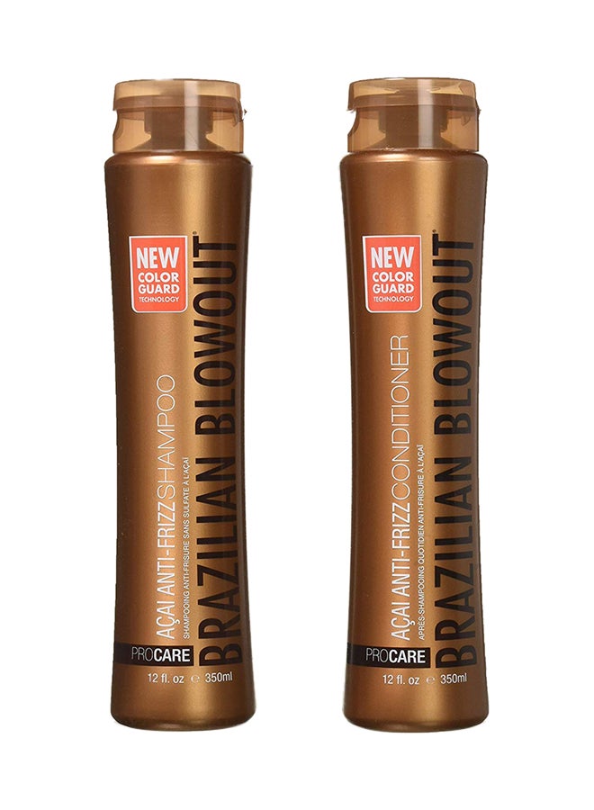 2-Piece Anti-Frizz Shampoo And Conditioner Set 350ml