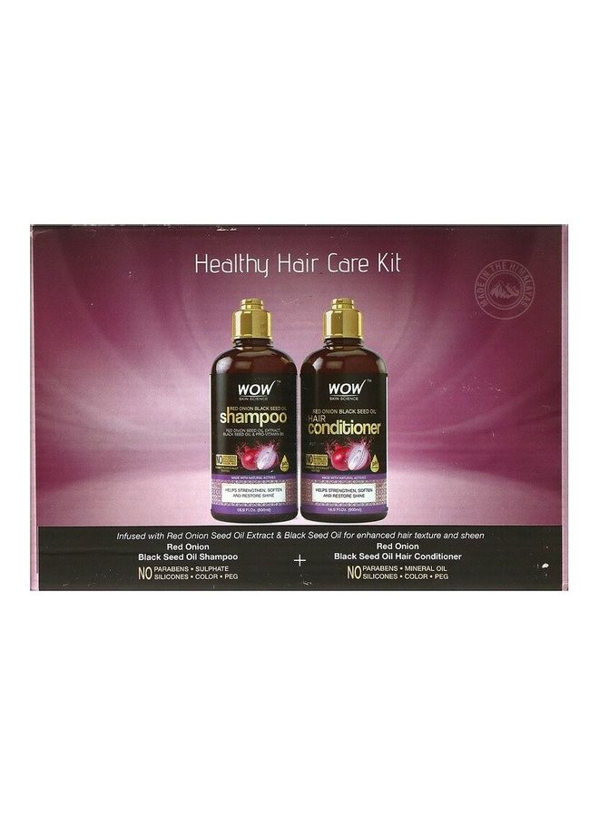 2-Piece Red Onion Black Seed Oil Hair Shampoo And Conditioner Multicolour 1Liters