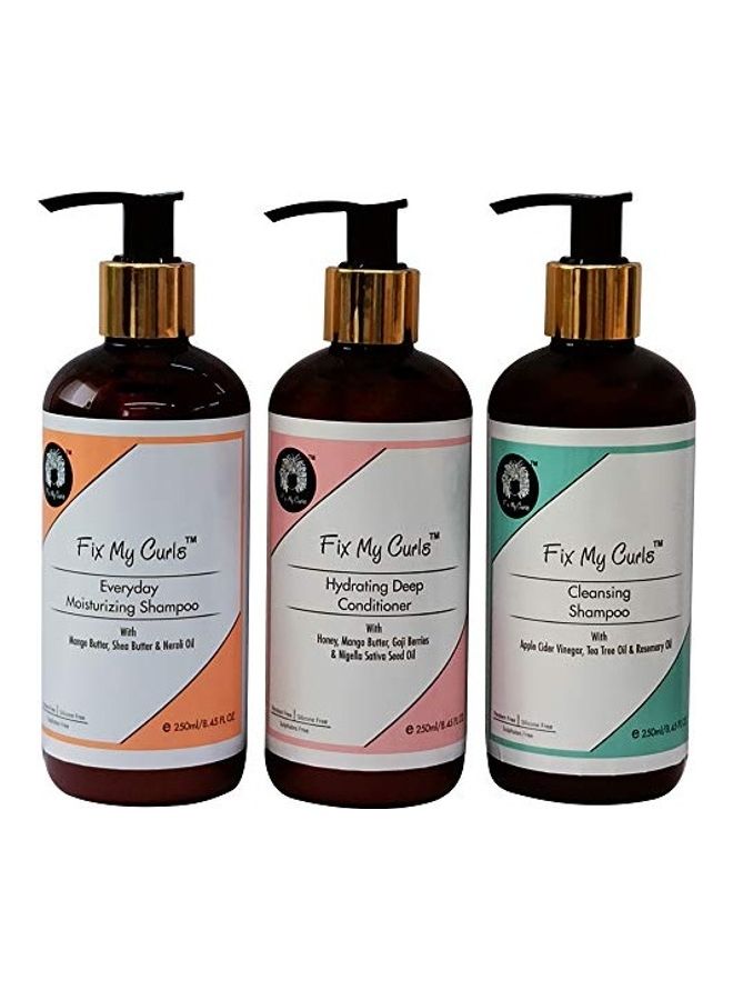 Moisturizing Shampoo And Cleansing Shampoo With Hydrating Deep Conditioner Multicolour 250ml
