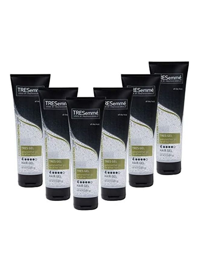 Pack Of 6 Tres Two Hair Styling Gel Clear 255grams