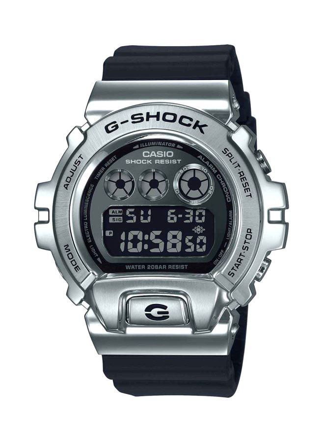 Round Shape Resin Band Digital Wrist Watch 52 mm - Black - GM-6900-1DR