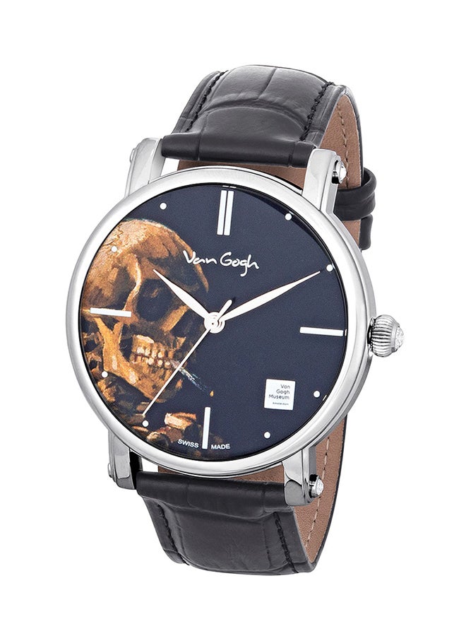 unisex Leather Analog Wrist Watch AC-GENT06 - 44 mm - Blue
