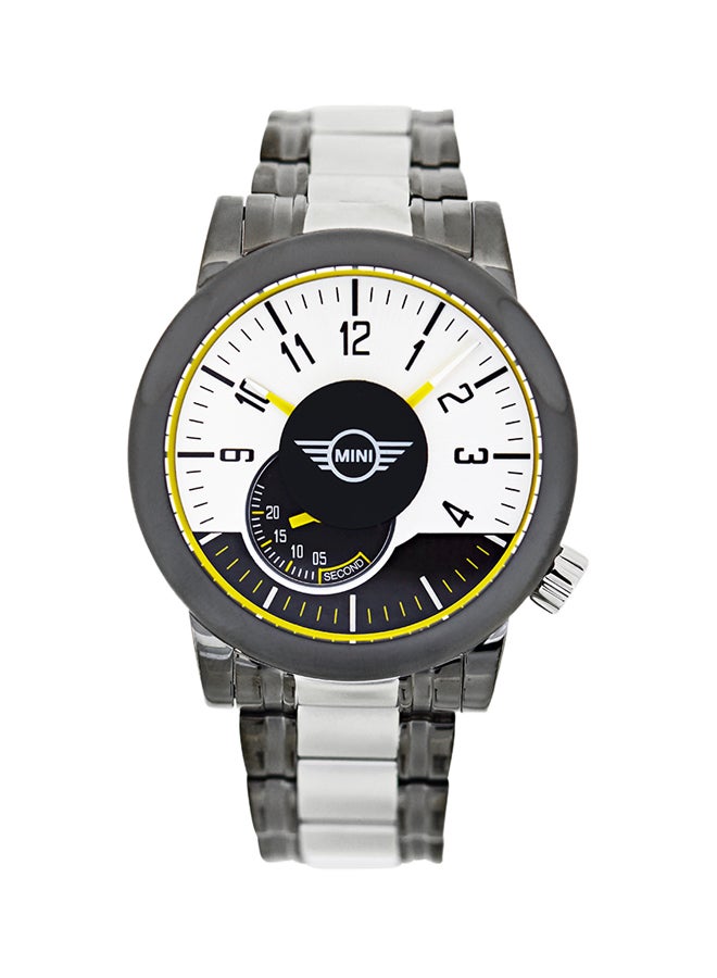 unisex Stainless Steel Analog Wrist Watch AC-SM013 - 43 mm - White
