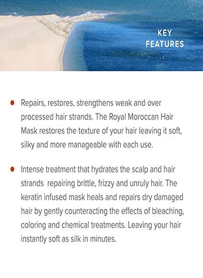 Treatment For Dry Hair Royal Moroccan Formula Moisturizing For Dry And Colored Hair 250 Ml 8.45 Fl.Oz,Moroccan Argan Oil Hair Products For Color Treated Hair, Frizzy Hair.