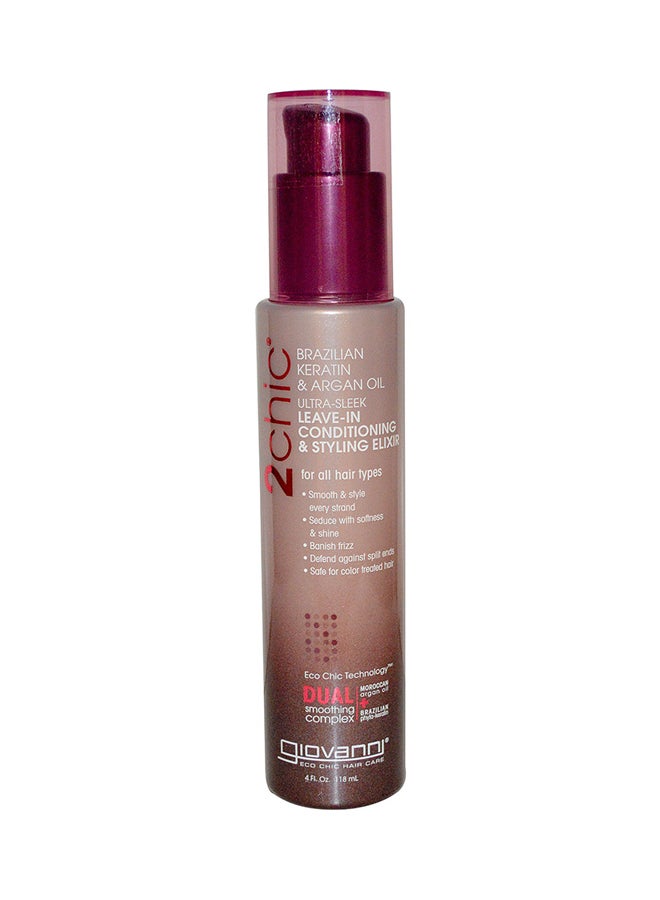 Giovanni 2Chic Leave-In Conditioning & Styling Elixir, For All Hair Types, Eco Chic Technology 118ml