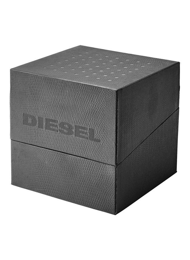 Men's Round Shape Leather Band Analog Wrist Watch 51 mm - Brown - DZ4476