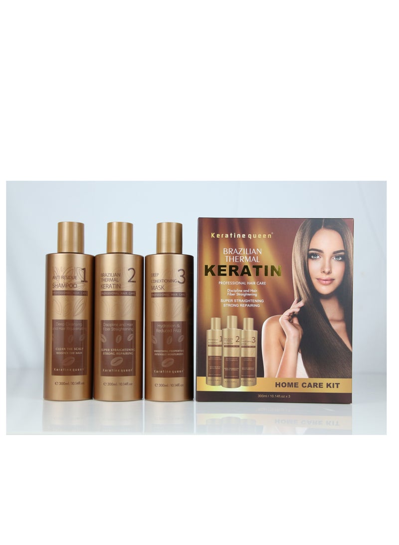 Keratine Queen Brazilian Thermal Keratin Set 300ML 3pcs/Set