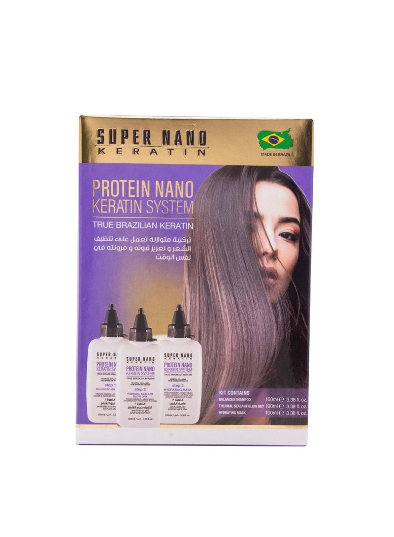 Protein Nano Hair Keratin Kit 3x100ml