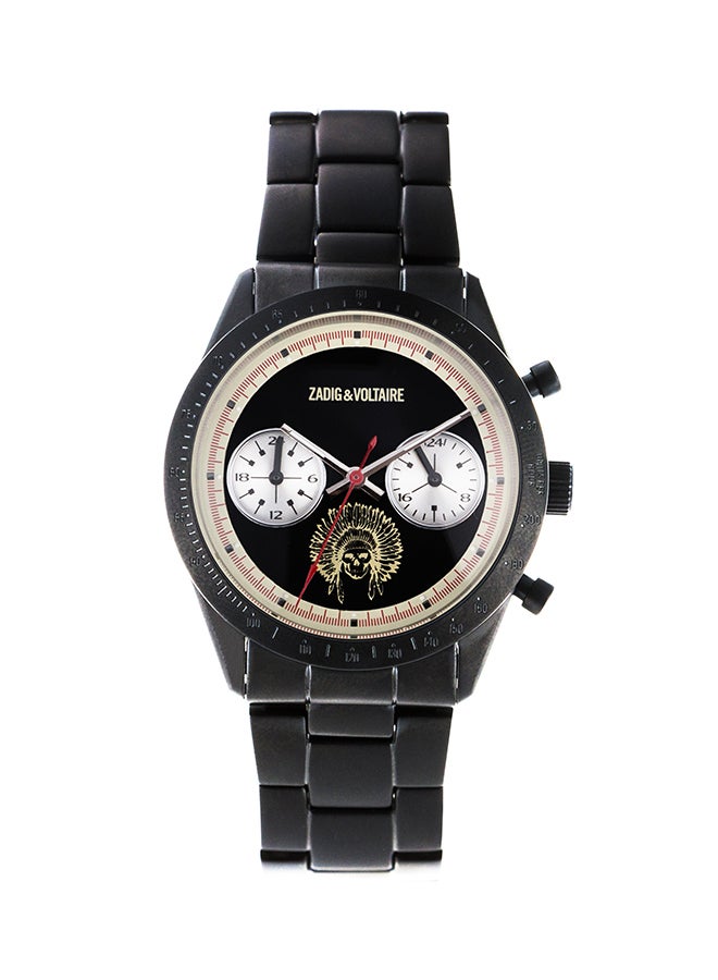 Unisex's Black Analog Stainless Steel BAnd Watch - ZVM122 - 36 mm - Matt Black