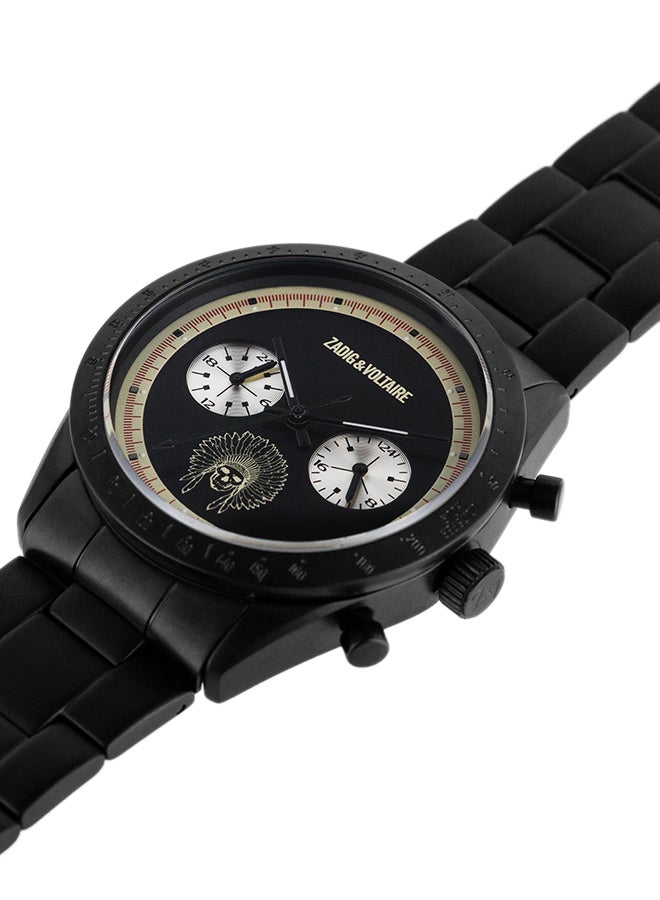 Unisex's Black Analog Stainless Steel BAnd Watch - ZVM122 - 36 mm - Matt Black