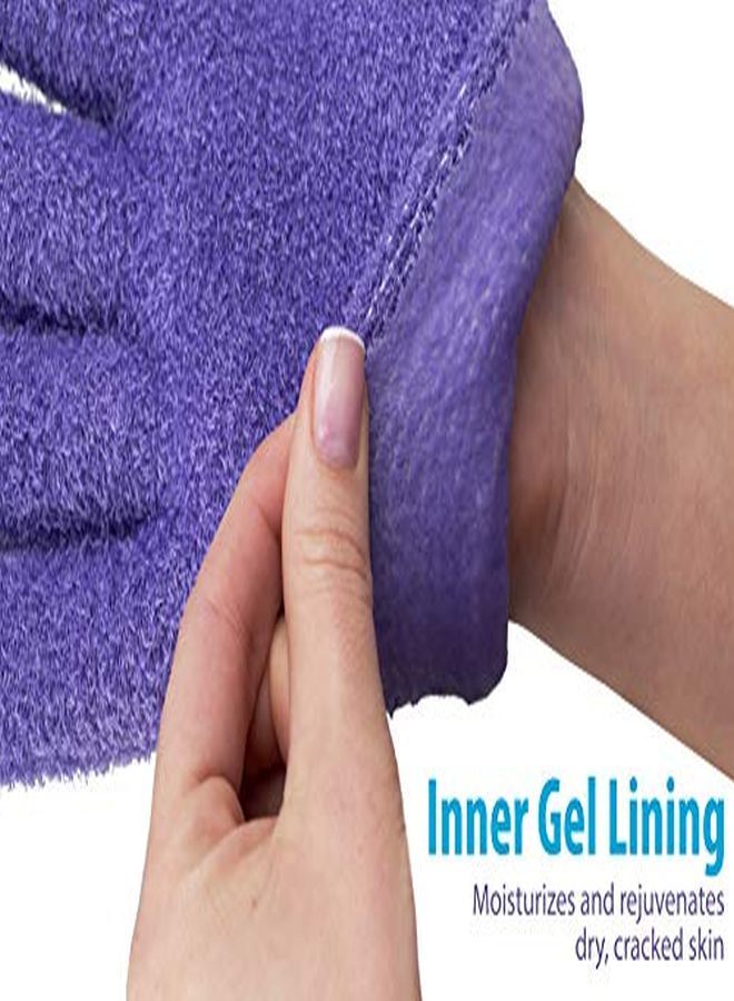 Moisturizing Gel Heel Sleeves And Gloves (For Dry Heels, Cracked Heels, Dry Hands And Cuticles, Dry Skin) Color: Lavender