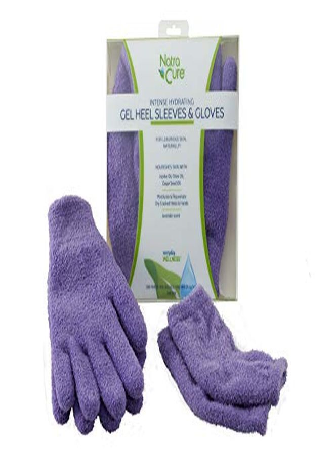 Moisturizing Gel Heel Sleeves And Gloves (For Dry Heels, Cracked Heels, Dry Hands And Cuticles, Dry Skin) Color: Lavender