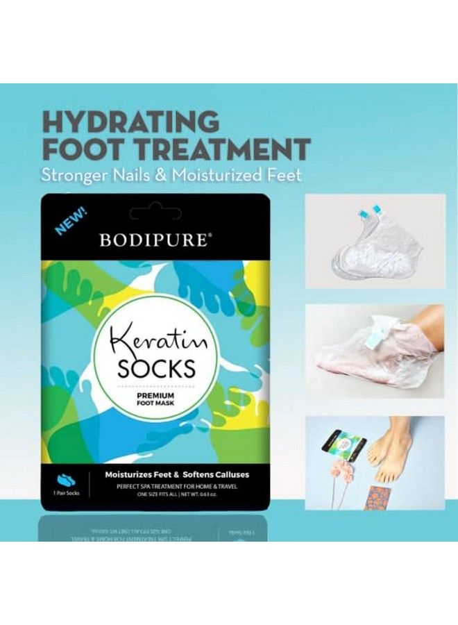 Premium Keratin Foot Socks Antiaging Moisturizing Foot Mask Socks Hydrating Foot Masks For Cracked Heels And Dry Skin Natural Ingredients Pair In A Pack (12 Pack)