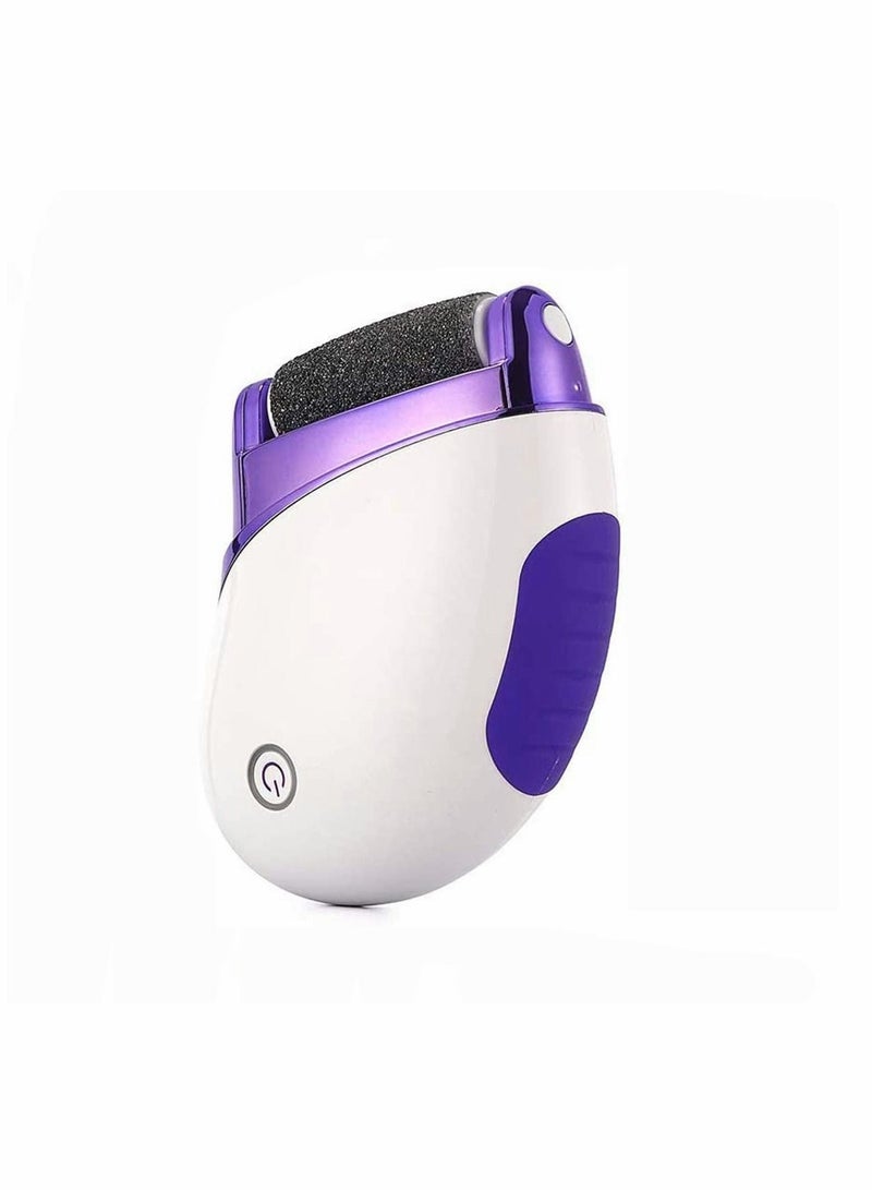 Electronic Foot File Rechargeable Callus Remover, Portable Pedicure Hard Skin Removal, Shaver for Dead Rough Dry with 3 Roller Heads and 2 Speeds