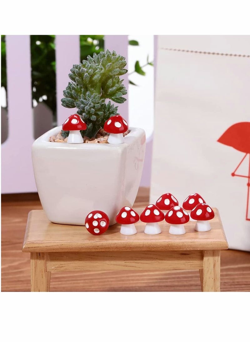 24 Pieces Mini Garden Mushroom Miniature Figurine Accessories Ornament Model Landscape Plant Pot Bonsai Craft for Home Party
