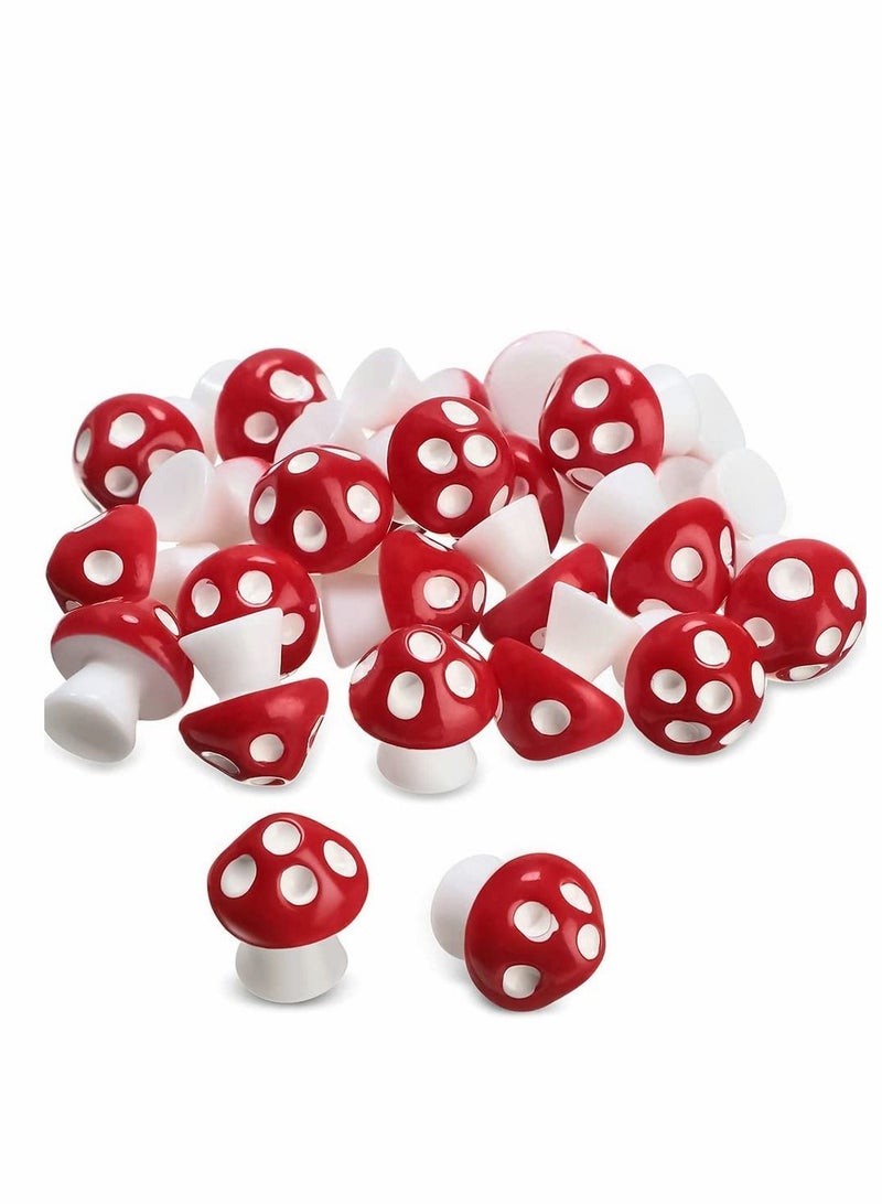 24 Pieces Mini Garden Mushroom Miniature Figurine Accessories Ornament Model Landscape Plant Pot Bonsai Craft for Home Party