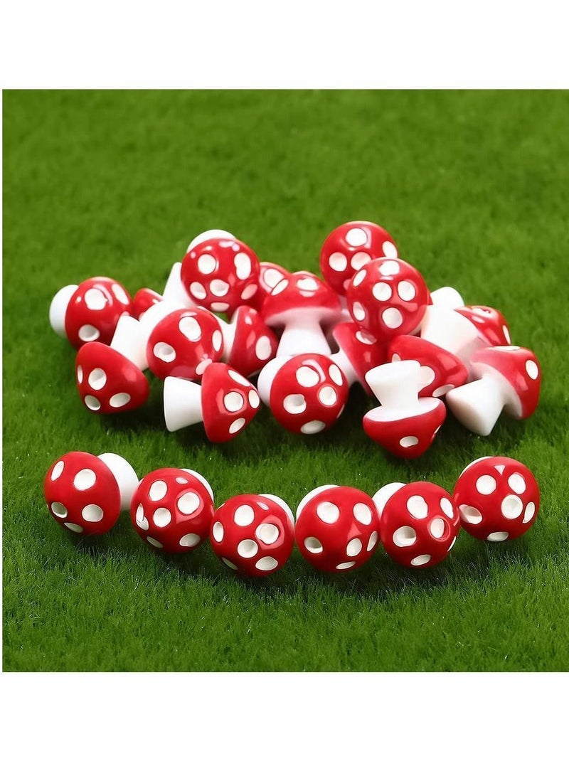 24 Pieces Mini Garden Mushroom Miniature Figurine Accessories Ornament Model Landscape Plant Pot Bonsai Craft for Home Party