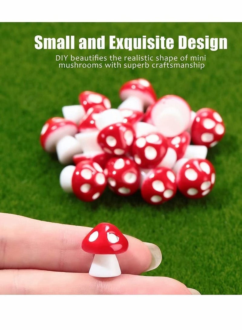 24 Pieces Mini Garden Mushroom Miniature Figurine Accessories Ornament Model Landscape Plant Pot Bonsai Craft for Home Party