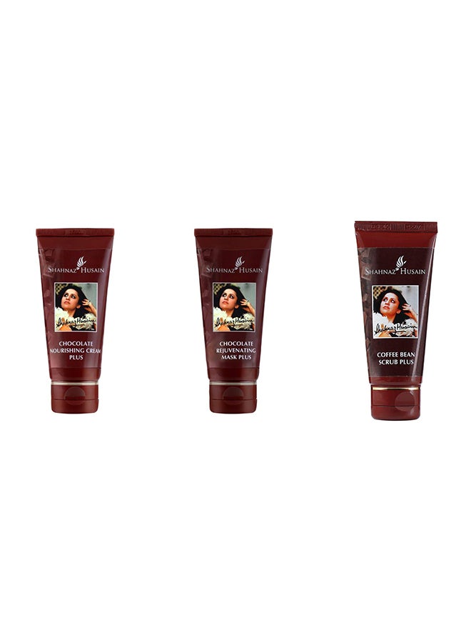 3-Piece Chocolate Facial Kit Brown 200grams