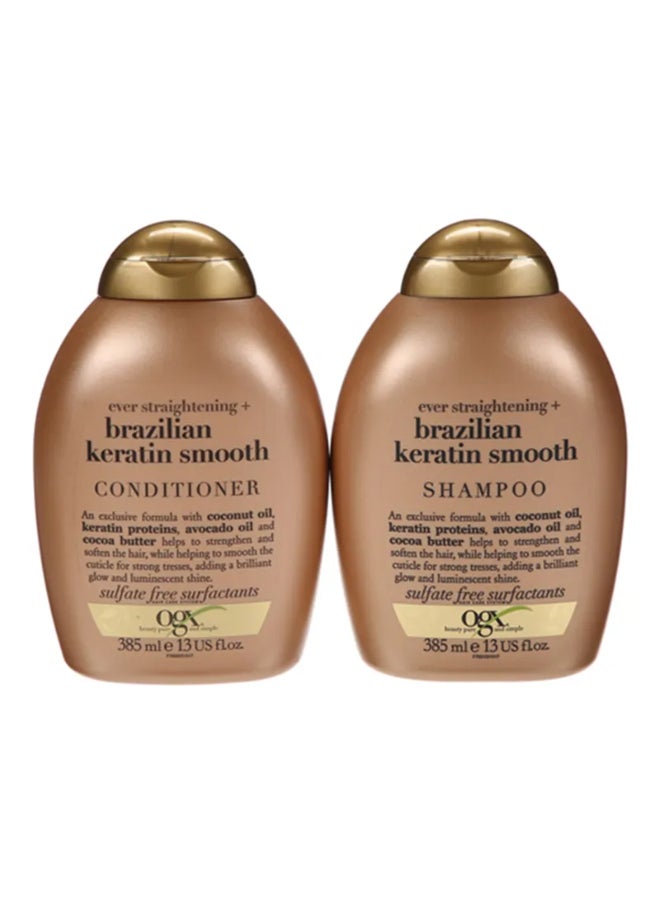 Brazilian Keratin Therapy Shampoo And Conditioner Set 385ml